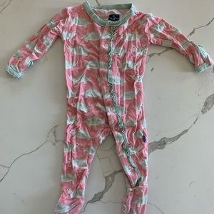 3-6 Ruffled Girls Footie Kickee Pants